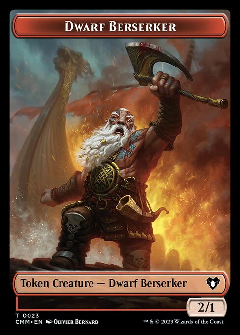Bird // Dwarf Berserker Double-Sided Token [Commander Masters Tokens] - Image 2
