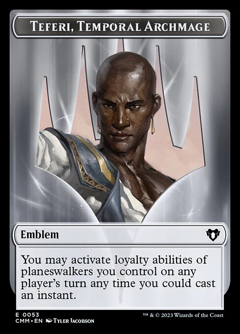 Bird // Emblem - Teferi, Temporal Archmage Double-Sided Token [Commander Masters Tokens] - Image 2