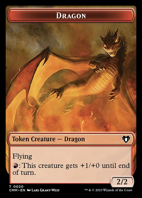 Clue // Dragon (0020) Double-Sided Token [Commander Masters Tokens] - Image 2