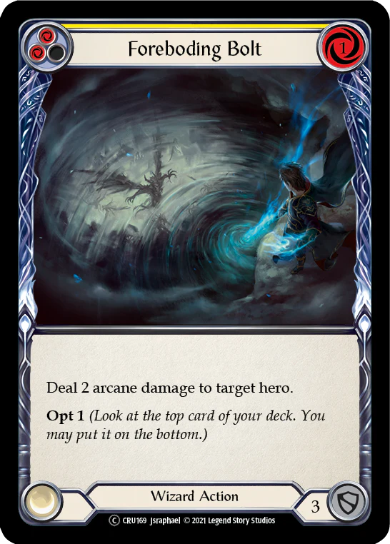 Foreboding Bolt (Yellow) (Rainbow Foil) [CRU169-RF] Unlimited Rainbow Foil