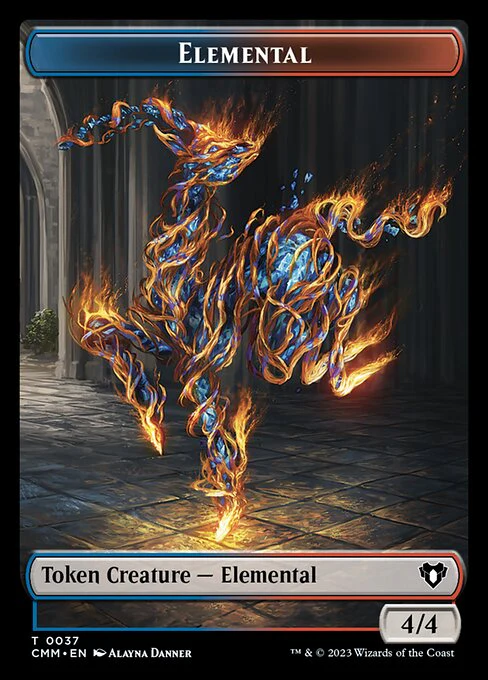 Human Soldier // Elemental (0037) Double-Sided Token [Commander Masters Tokens] - Image 2