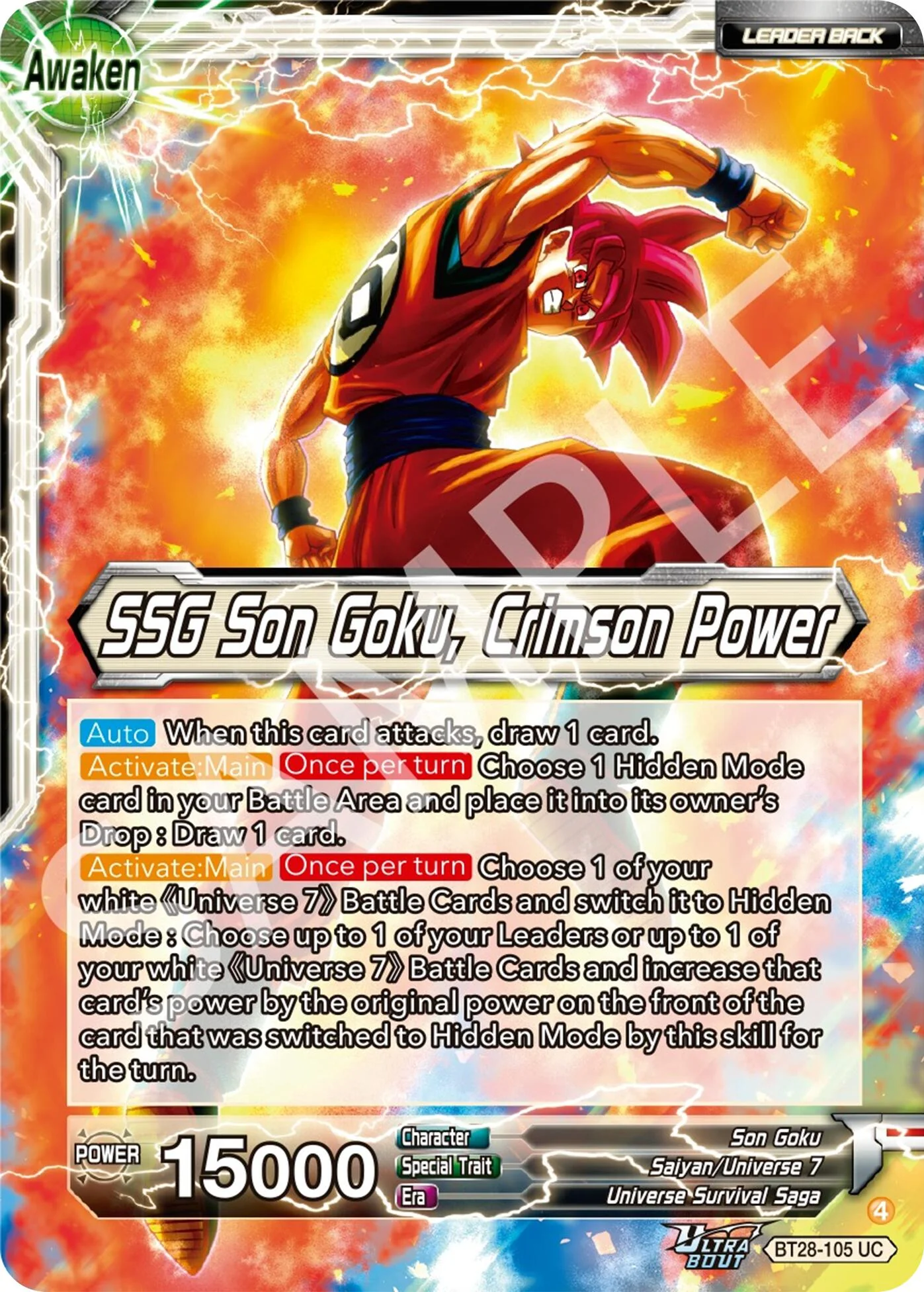 Son Goku // SSG Son Goku, Crimson Power (BT28-105) [Prismatic Clash] - Image 2