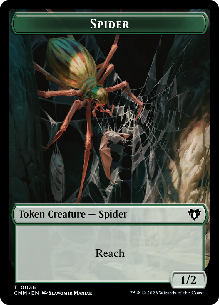Spirit (0039) // Spider Double-Sided Token [Commander Masters Tokens] - Image 2