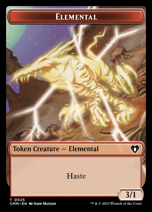 Treasure // Elemental (0025) Double-Sided Token [Commander Masters Tokens] - Image 2