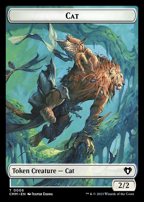 Zombie (0019) // Cat (0005) Double-Sided Token [Commander Masters Tokens] - Image 2